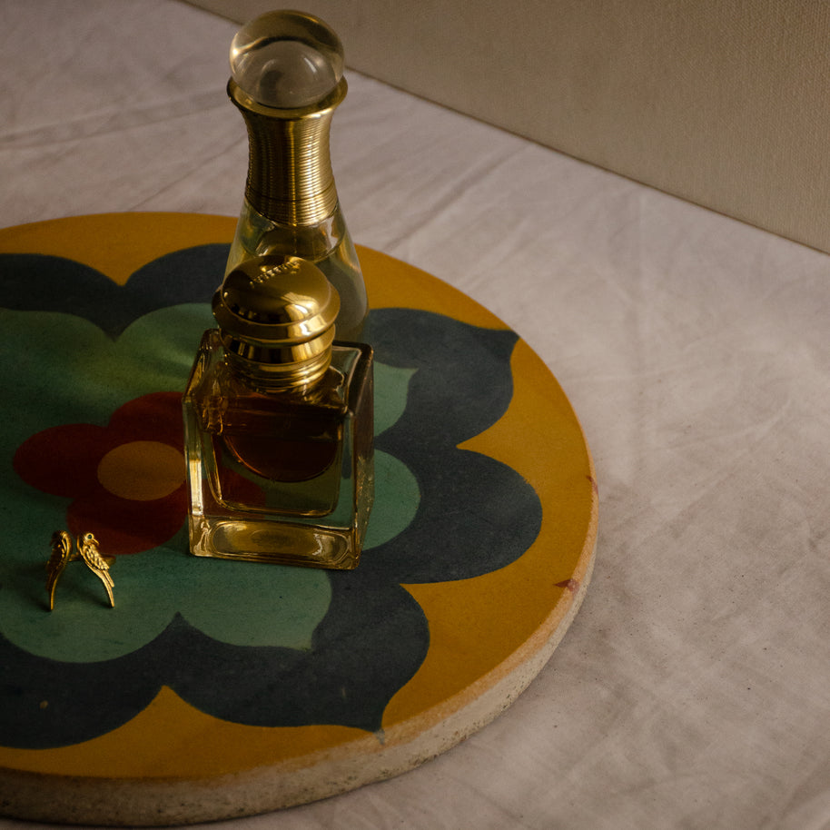 Athangudi Tiles - Round Tray - MayFlower