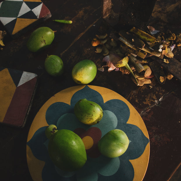 Athangudi Tiles - Round Tray - MayFlower