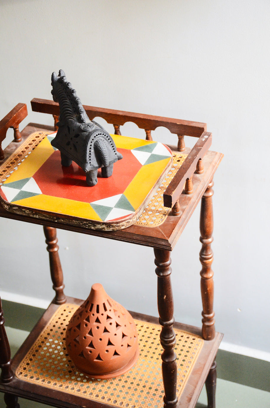 DHUPA - Black Terracotta Horse Incense Holder