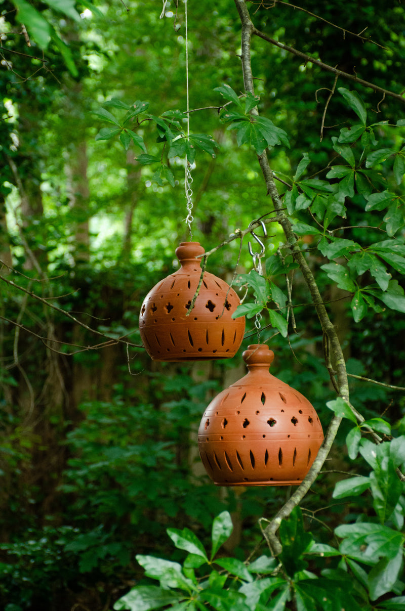 Set of 2 Kayal Terracotta Hanging Pendant Light