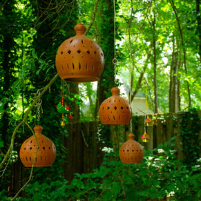 Set of 2 Kayal Terracotta Hanging Pendant Light