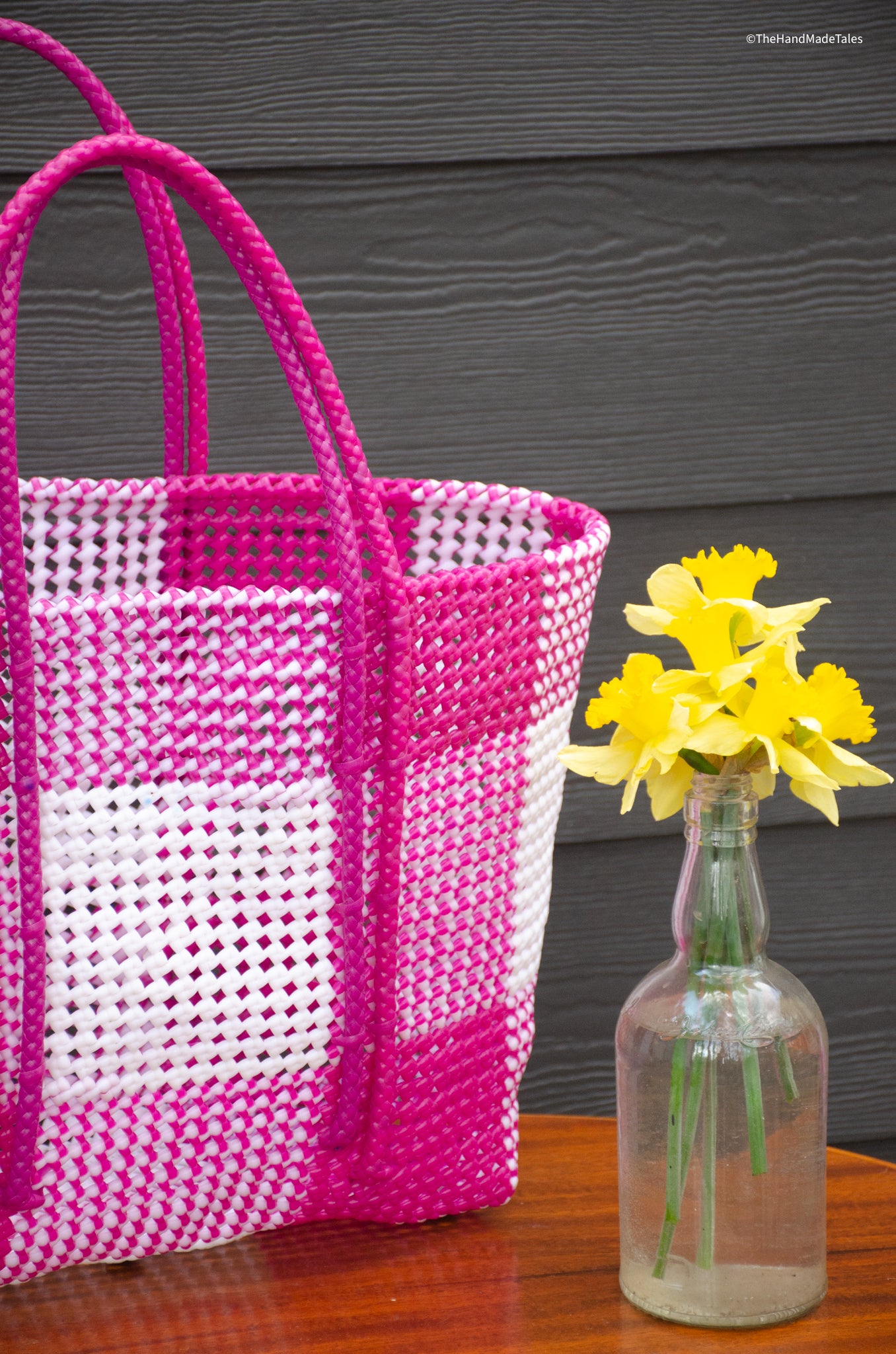 Made to Order - Pink Checkers - Large Market bag, South Indian Tote.