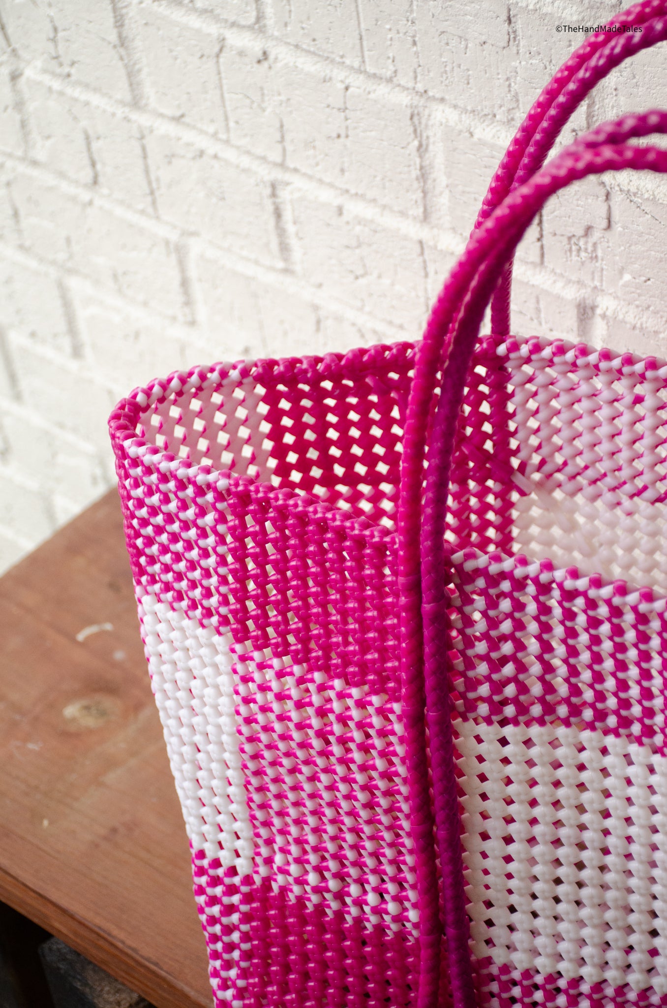 Made to Order - Pink Checkers - Large Market bag, South Indian Tote.