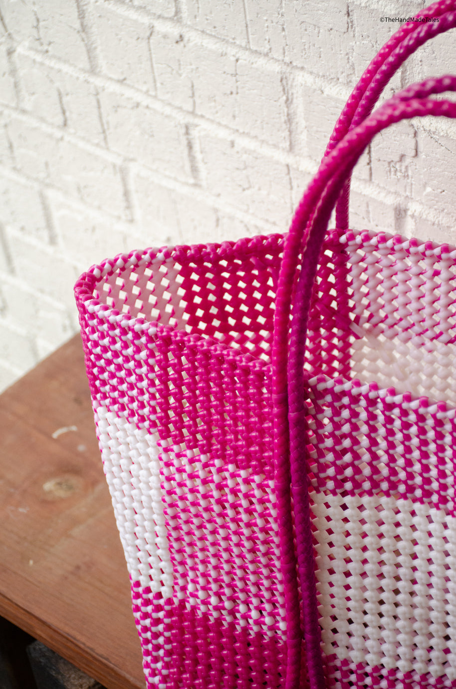 Made to Order - Pink Checkers - Large Market bag, South Indian Tote.