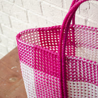 Made to Order - Pink Checkers - Large Market bag, South Indian Tote.
