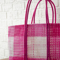 Made to Order - Pink Checkers - Large Market bag, South Indian Tote.