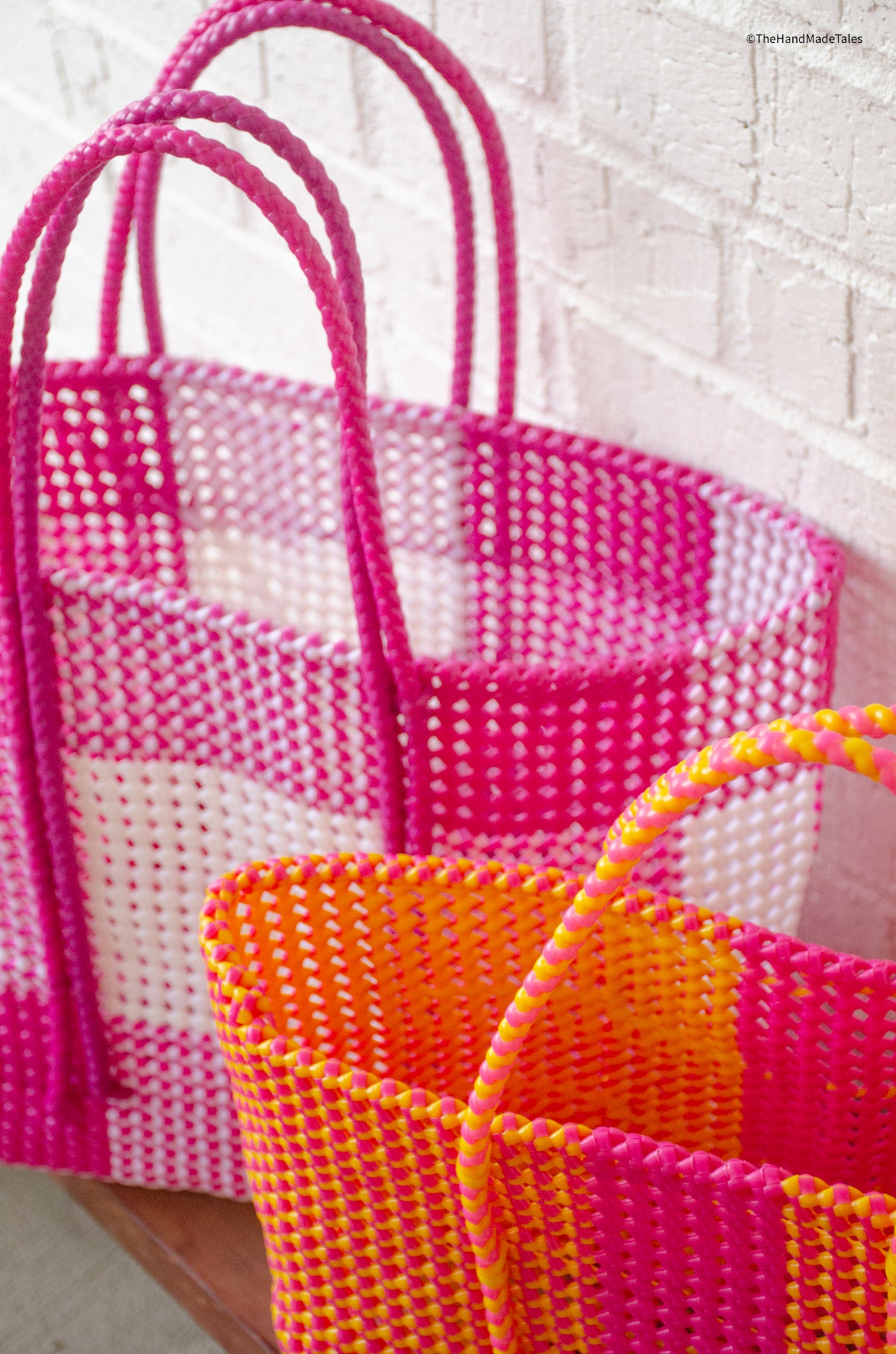 Made to Order - Pink Checkers - Large Market bag, South Indian Tote.