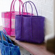 Made to Order - Purple Haze - Large Market bag, South Indian Wire Koodai