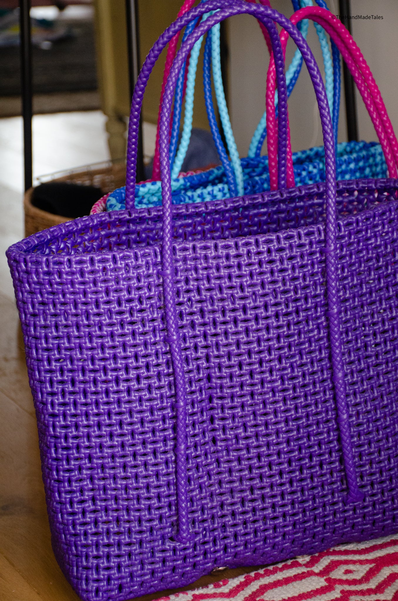 Made to Order - Purple Haze - Large Market bag, South Indian Wire Koodai