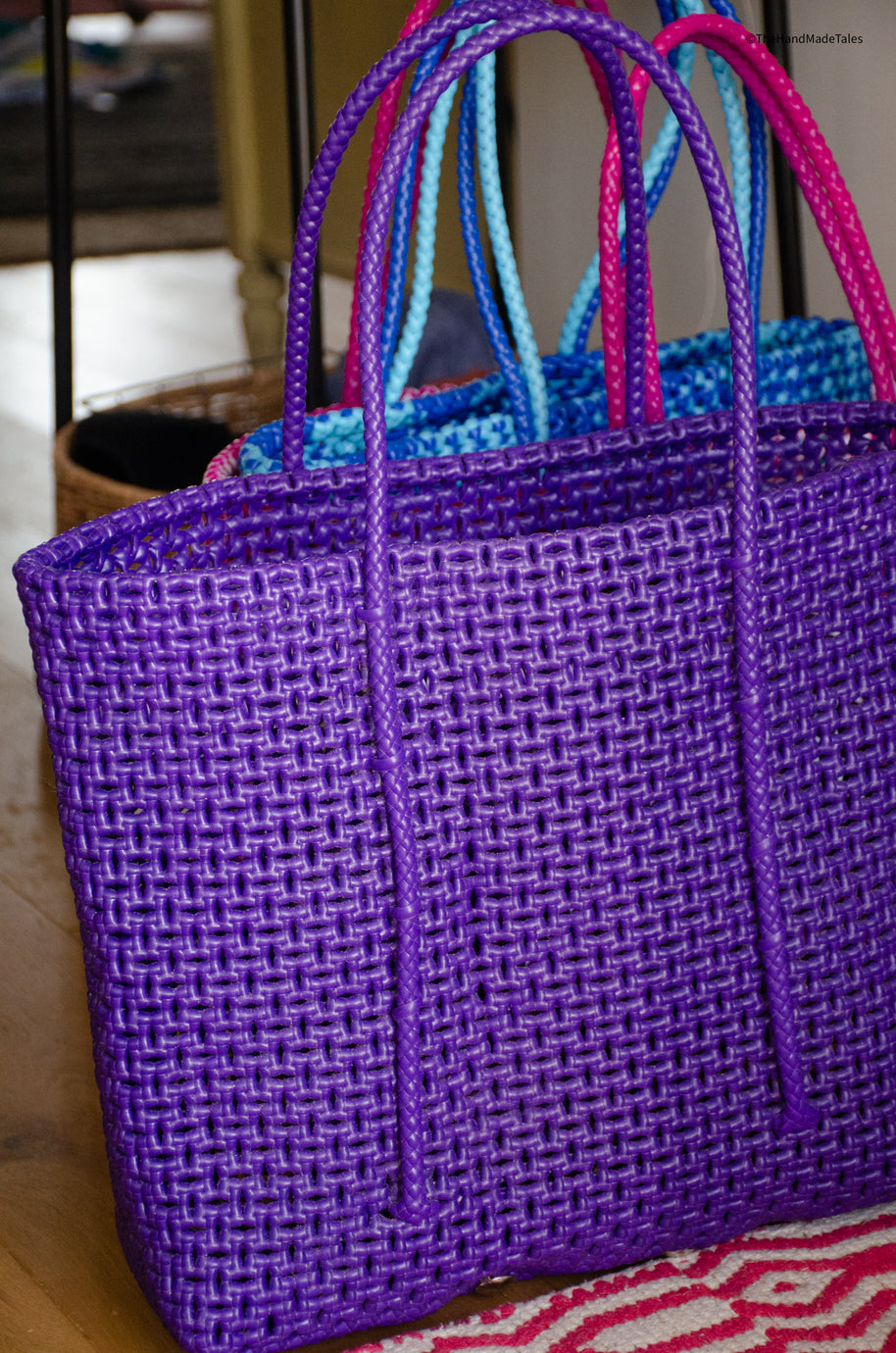 Made to Order - Purple Haze - Large Market bag, South Indian Wire Koodai