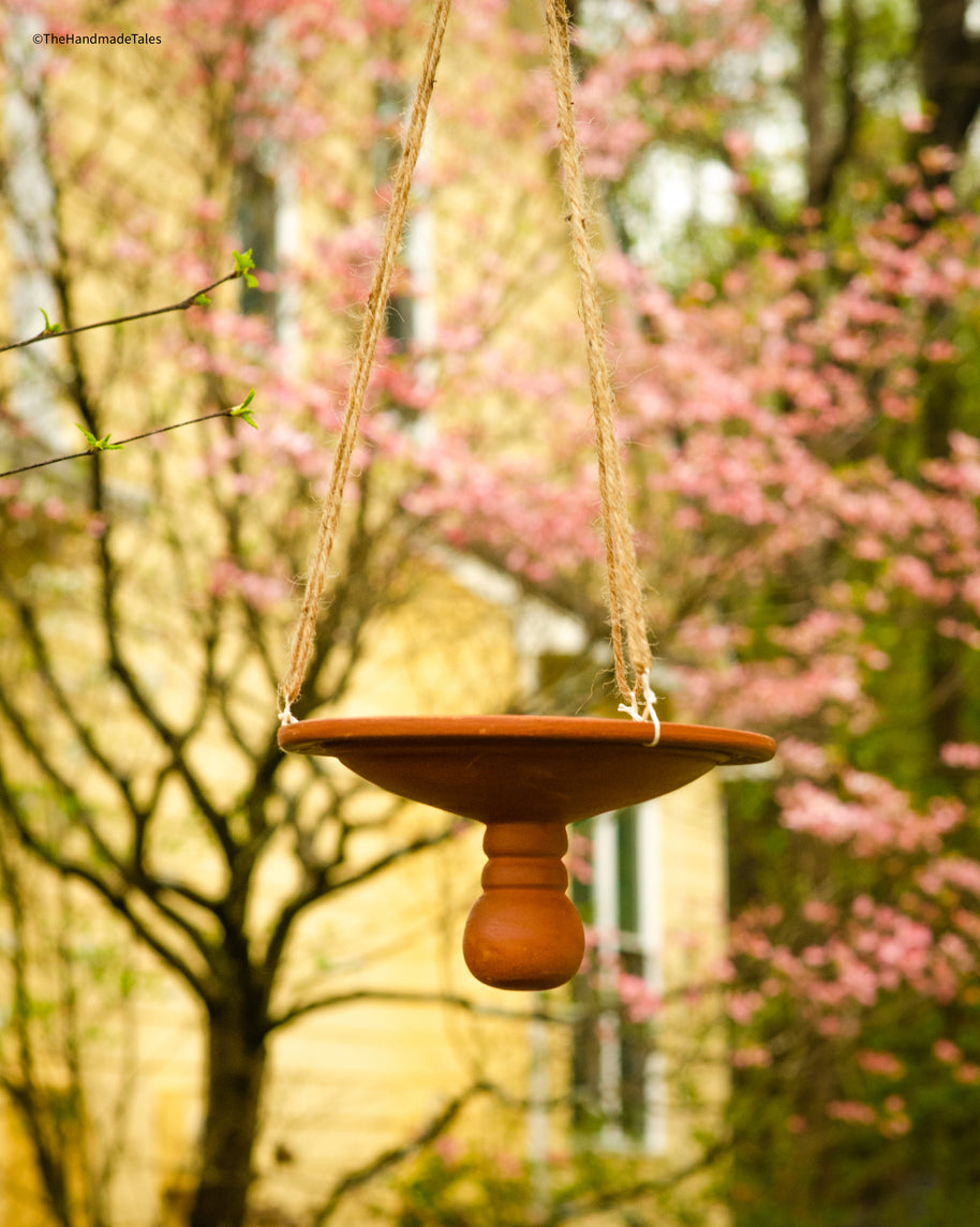 Dhaya Terracotta Hanging Planter & Bird Feeder