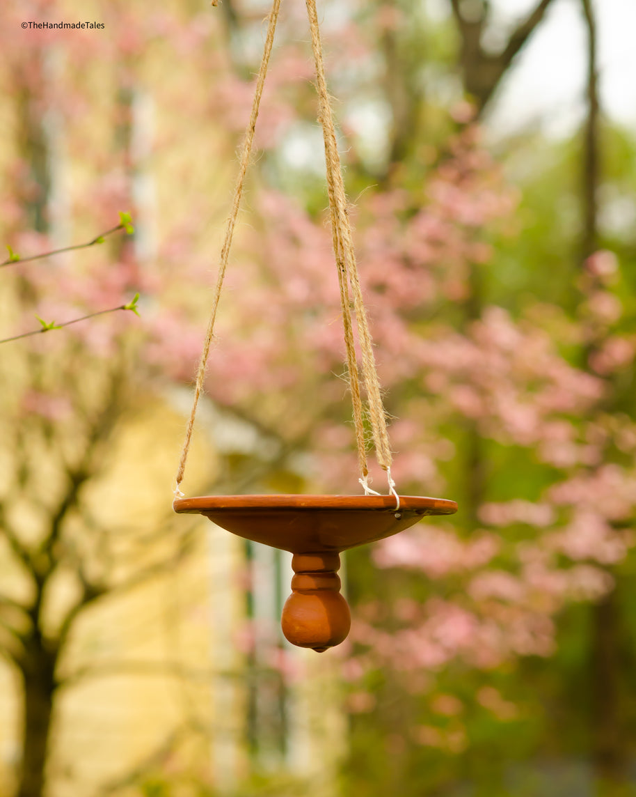 Dhaya Terracotta Hanging Planter & Bird Feeder