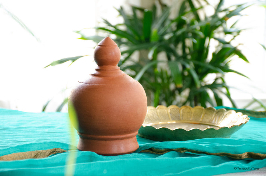 Alicia Handmade Terracotta Salt Jar.