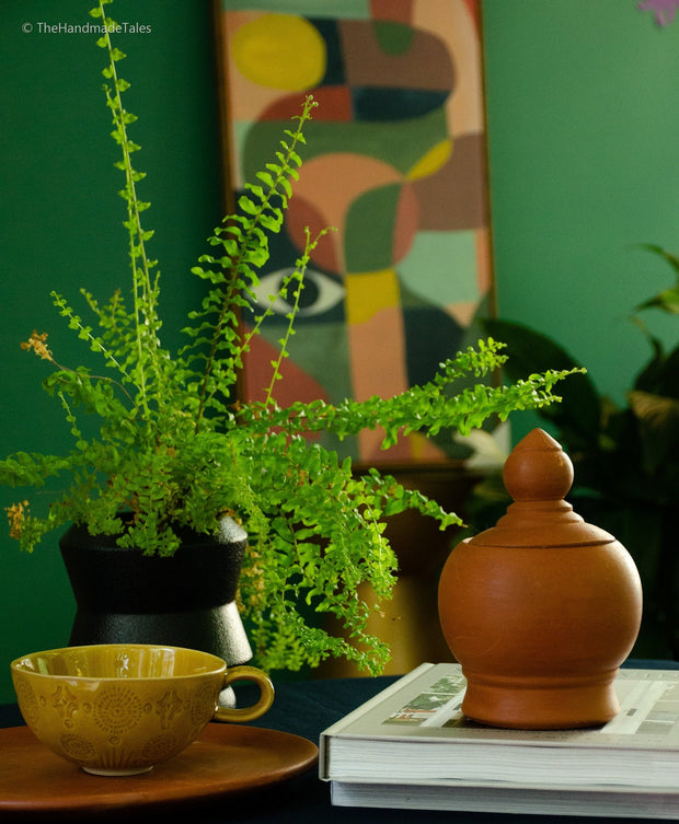 Alicia Handmade Terracotta Salt Jar.