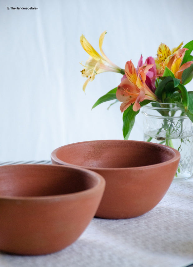 Pair of Handmade Clay Bowls